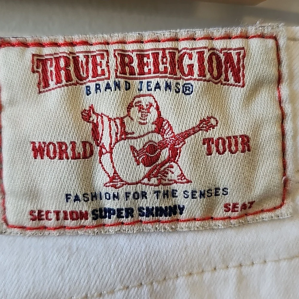 True Religion White Distressed Skinny Jeans - Picture 6 of 8